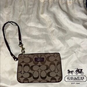 Coach Brown Wristlet